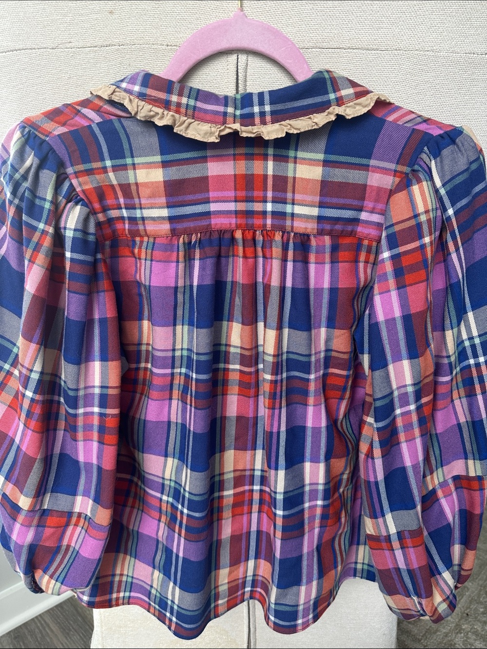 Free People Bexley Balloon Plaid Top - Picture 4 of 9